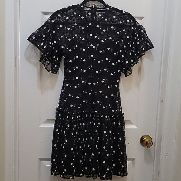 Pearl Lela Rose Embroidered Lace and Tulle Flounce Dress - Picture 9 of 16